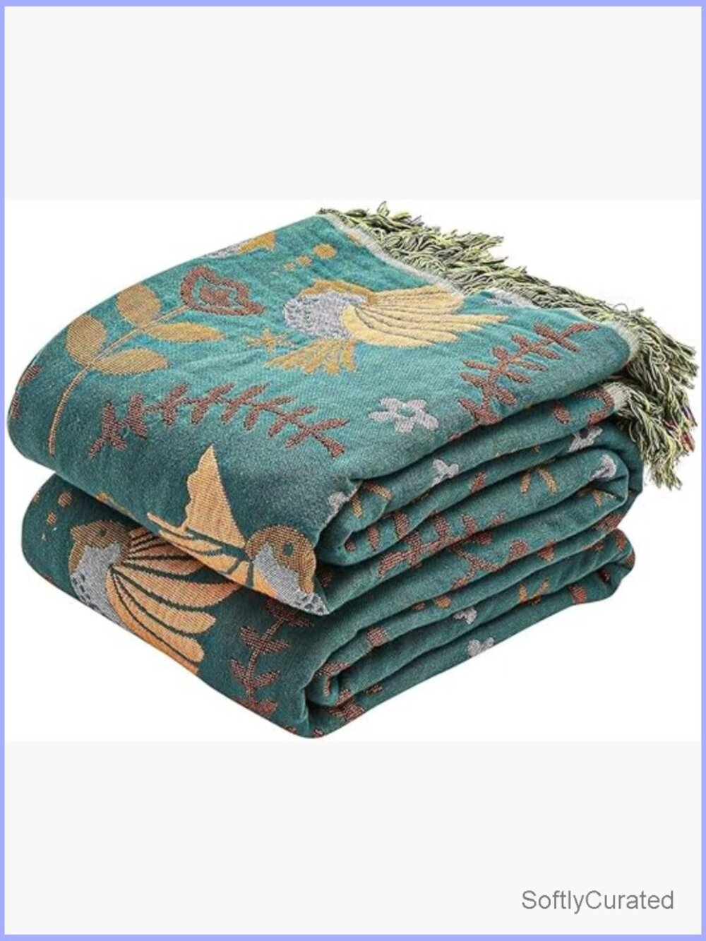 100% Cotton Boho Throw Blanket 50x60 Reversible Farmhouse Decor
